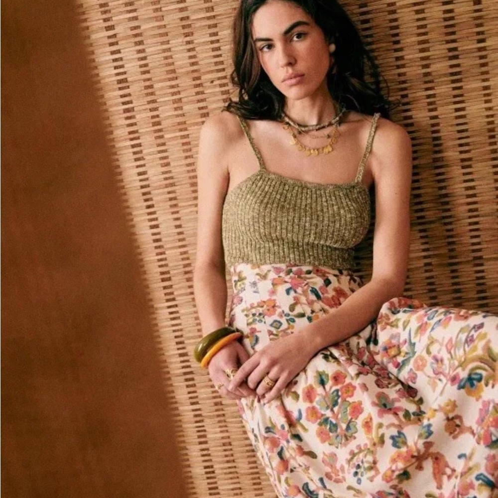 Sezane Floral Midi Skirt - Multicolor - Picture 2 of 12